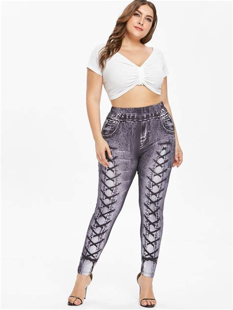 Wipalo Plus Size High Waisted 3d Printed Leggings Women Pants Casual
