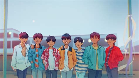 Vi vil ikke bare tale til dig, men også med dig. BTS Cartoon Desktop Wallpapers - Wallpaper Cave