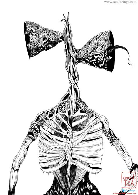 Siren Head Coloring Pages Draw Angeltea  XColorings.com