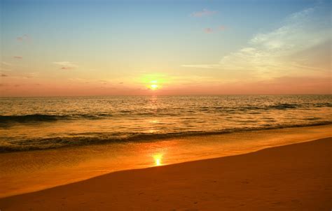 Wallpaper Sand Sea Beach Summer The Sky Sunset