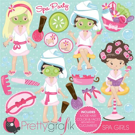 Buy20get10 Spa Girls Party Clipart For Scrapbooking Commercial Use