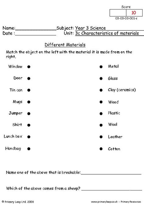 Properties Of Materials Grade 5 Worksheets