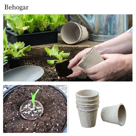 Buy Behogar 50pcs Round Peat Pots Plant Seedling