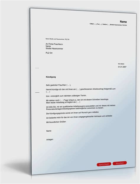 Weiterhin kann im auflösungsvertrag geregelt werden, ob der arbeitnehmer bis zum vereinbarten termin freigestellt wird, ob noch muster / vorlage aufhebungsvertrag hier kostenlos herunterladen Kündigung Arbeitnehmer Vorlage Word Hübsch Kündigung ...