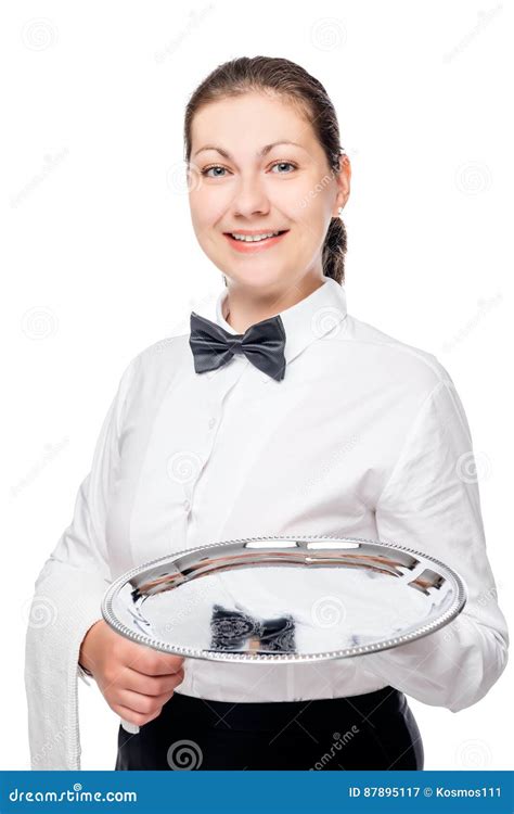 Isolated Portrait Of A Beautiful Woman Of The Waiter Stock Image