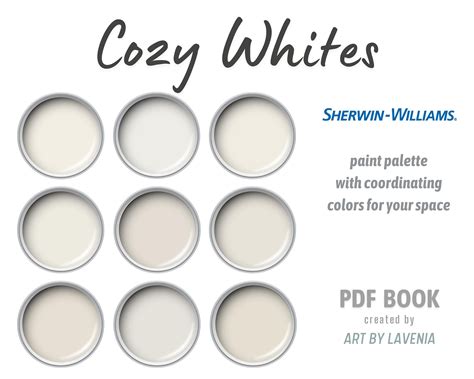 A Sherwin Williams Cozy And Warm White Paint Color Palette For Interior