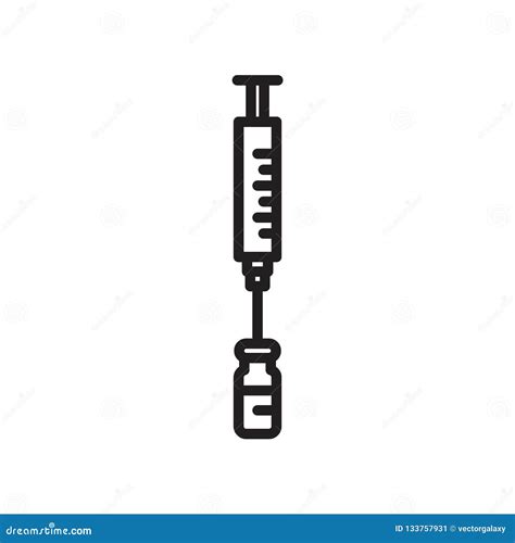 Syringe Icon Vector Isolated On White Background Syringe Sign Stock