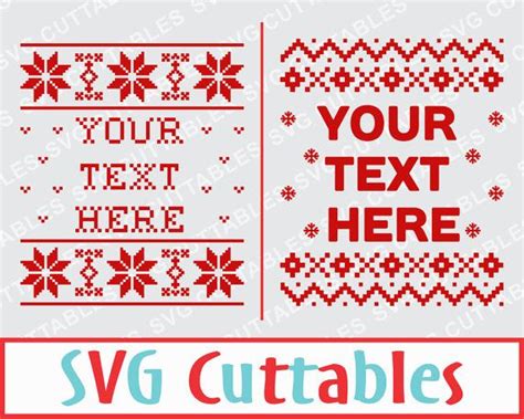 Christmas Sweater SVG EPS DXF Set of 4 templates by SVGCUTTABLES