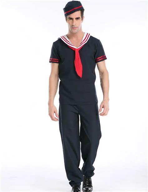 halloween costumes adult men blue navy sailor costume uniform fancy cosplay clothing for men on