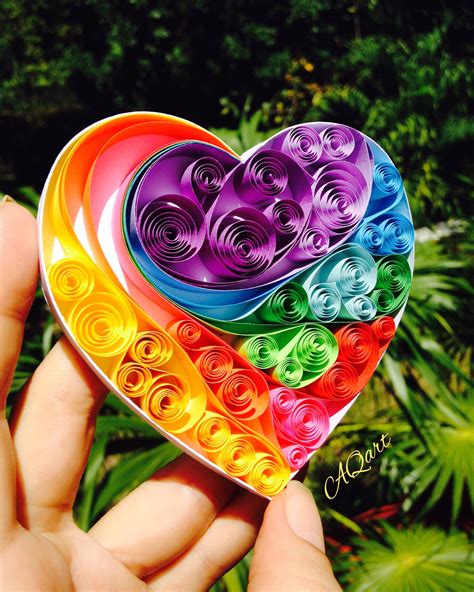 Rainbow 🌈 Heart Paper Quilling Quilling Designs Quilling