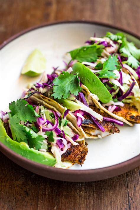 Quick Grilled Fish Tacos W Cilantro Lime Cabbage Slaw Feasting At Home