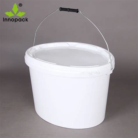 15l Plastic Oval Buckets Paint Pail With Lid And Metal Handle Buy