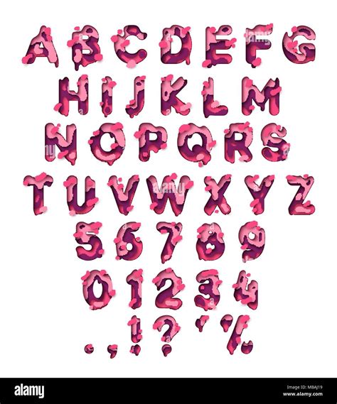 Paper Cut Letter Fluid Typeface Texture Style Papercut Design 3d