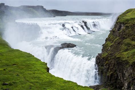 Die Schlucht Von Hvita Fluss Nahe Gullfoss Wasserfall In Island