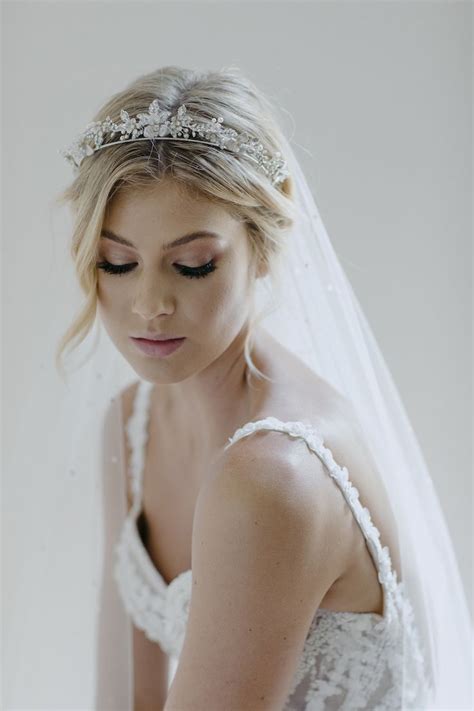 Wedding Tiara Veil Crystal Wedding Tiaras Bridal Hair Headpiece