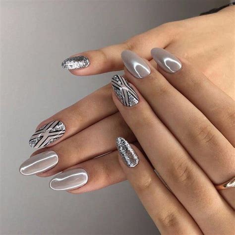 Uñas En Color Plata Son Muy Atractivas 8 Diseños Fantásticos