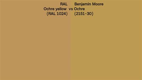 Ral Ochre Yellow Ral 1024 Vs Benjamin Moore Ochre 2151 30 Side By