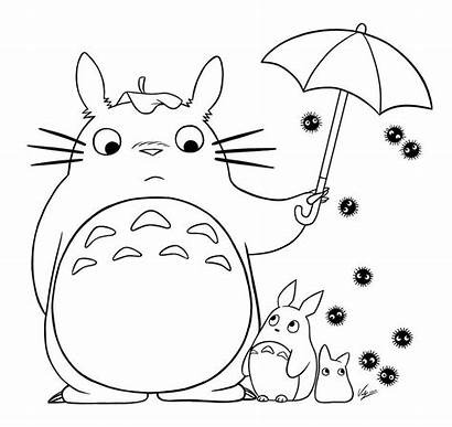 Totoro Coloring Pages Coloriage Ghibli Drawing Studio