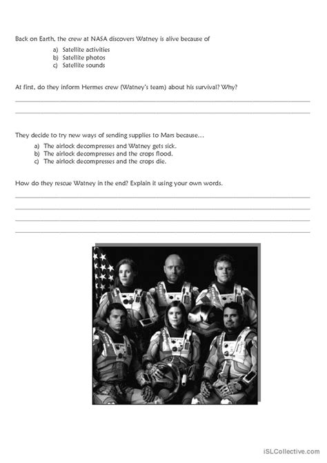 The Martian Movie Worksheet English Esl Worksheets Pdf And Doc