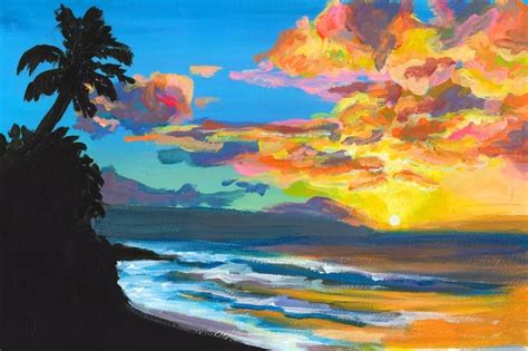 Image Result For Sunset Beach Ink Drawings Hawaii Art Hawaii