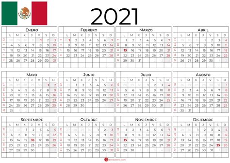 Calendario Mexico 2023 Con Festivos Calendario Con Festivos 2021