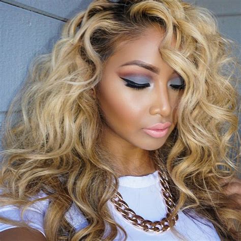 Our blonde brazilian hair extensions are easy to handle and maintain. Brazilian 100% Real Human Hair Wigs Curly Ombre Blonde ...