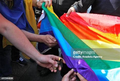 Burning Rainbow Flag Photos And Premium High Res Pictures Getty Images