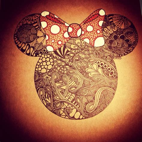Disney Inspired Minnie Mouse Zentangle Disney Tattoos Minnie Mouse