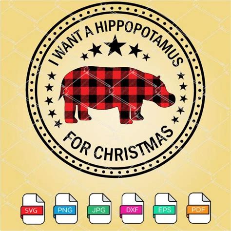 I Want A Hippopotamus For Christmas Svg Hippopotamus For Christmas