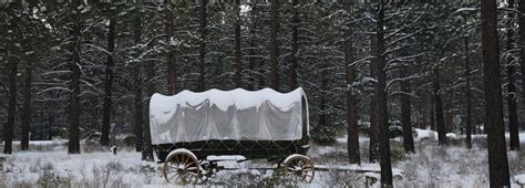 Conestoga Covered Wagon In Snow High Desert Museum