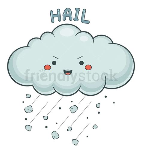 Weather Emoji Hail Cartoon Vector Clipart Friendlystock