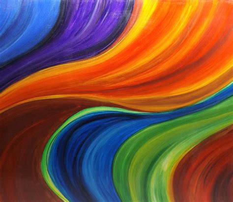 Abstract Color Wave Painting By Kathy Kurtz Pixels