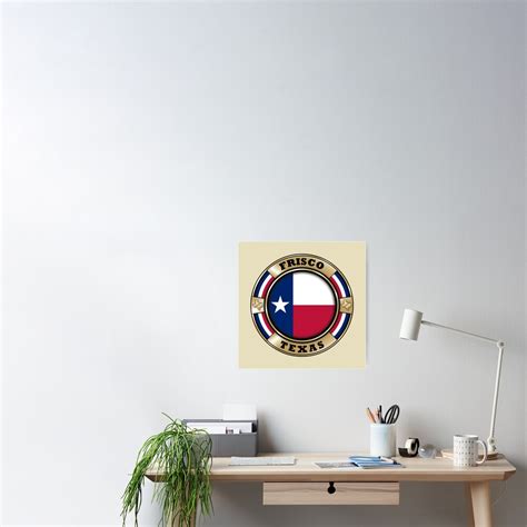 Frisco Texas Gold Emblem Flag Poster For Sale By Soulsafe Redbubble