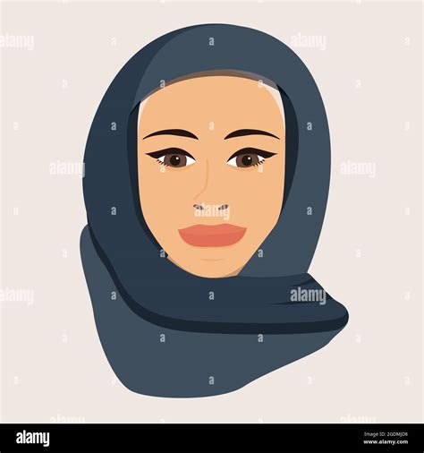 Portrait Of A Muslim Woman In Hijab Vector Illustration Stock Vector
