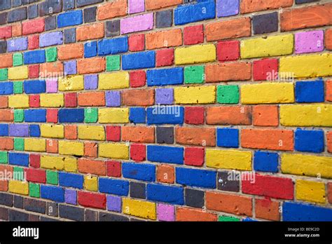 Multi Coloured Brick Wall Stock Photo 26022597 Alamy