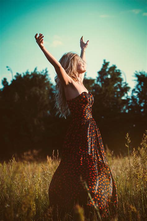 Free Images Nature People Sky Girl Woman Sunlight Summer Dance Model Freedom Blonde