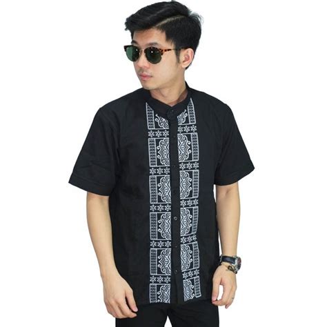 Beli baju kemeja kotak kotak pria online harga murah terbaru 2021 di tokopedia! Baju Koko Pendek Bordir Kotak Black - Baju Muslim Pria