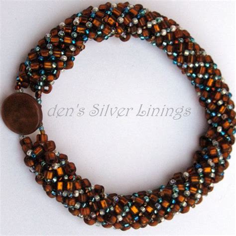 Large 8 Handcrafted Brown And Blue Russian Spiral Etsy Seed Bead