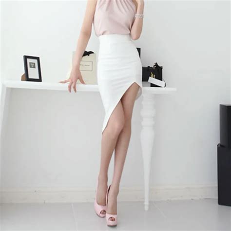 Buy Summer Ladies Elegant Simple Slim Asmmetrical Package Hip Skirt Womens Sexy