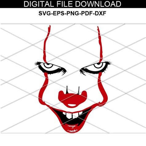 Clown Svg Halloween Horror Movie Character Evil Clown Svg Etsy