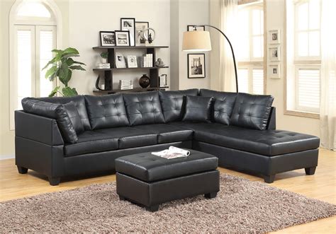 black leather  sectiona sectional sofa sets