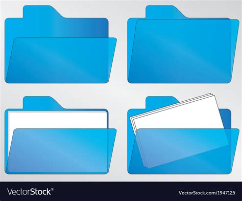 Blue Folder Icons Royalty Free Vector Image Vectorstock