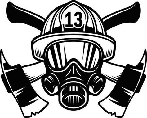 Firefighter Logo 1 Firefighting Rescue Helmet Mask Axes Fireman Fighting Fire Svg Eps Png