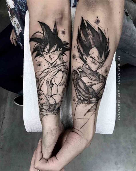 Dragon ball fighterz sports a large roster filled with iconic characters from the incredibly popular dragon ball series. Dragon Ball Z Tattoo for Couple | Best Tattoo Ideas ...