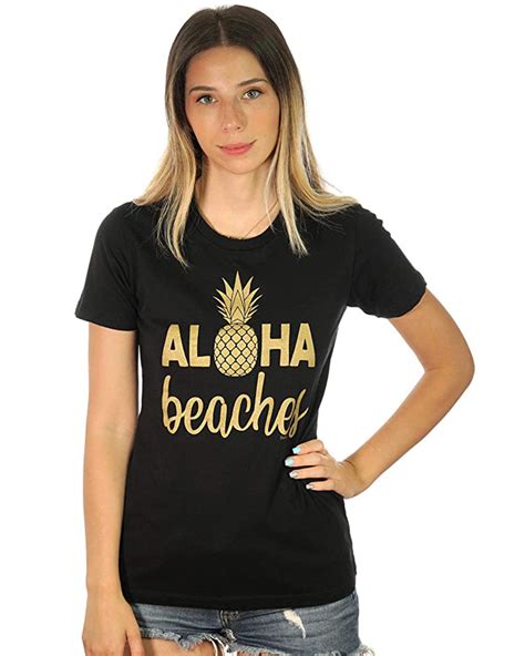 Aloha Beaches Pineapple Tropical Hawaiian Women S T Shirt Shop