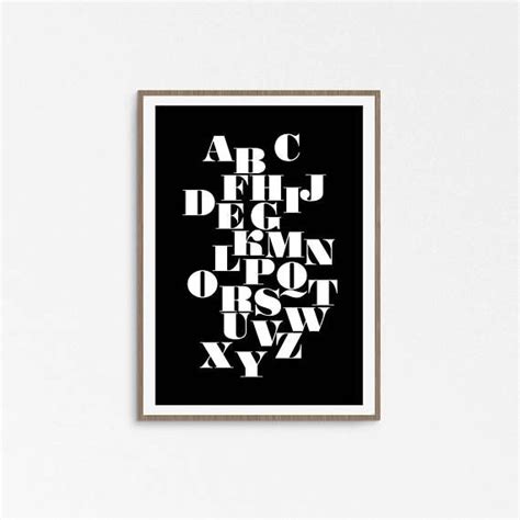Alphabet Print Typography Wall Art Abc Wall Art Download With Images