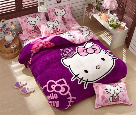 Shop for girls comforter sets in kids' bedding. Worm Girls bed set King Queen size Purple flannel hello ...