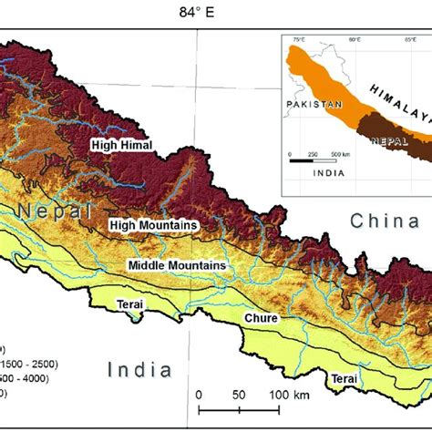 Location Of The Study Area Map Nepal Himalaya The Inset Map Shows The