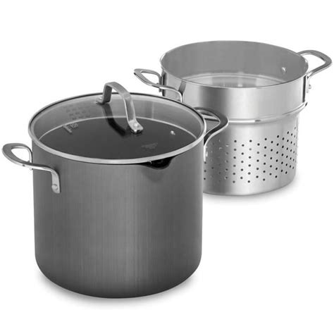 Avacraft 18/10 stainless steel, 4 piece pasta pot with strainer insert, stock pot with steamer basket and pasta pot insert, pasta cooker set with glass lid, 7 quart 4.7 out of 5 stars 145 $74.25 $ 74. Amazon.com: Calphalon 1932446 Classic Nonstick Stock Pot ...