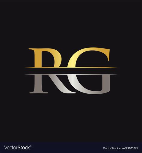 Abstract Letter Rg Logo Design Template Creative Vector Image
